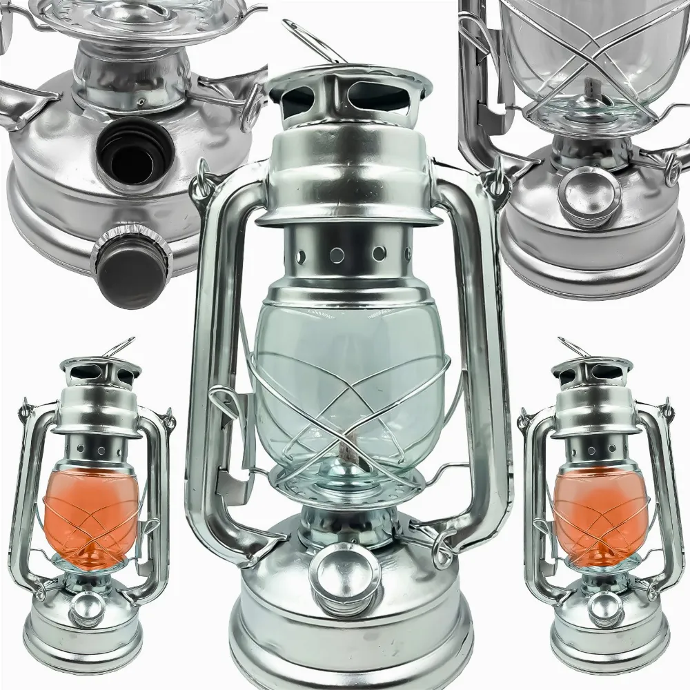 Lampa Naftowa Srebrna24,5cm