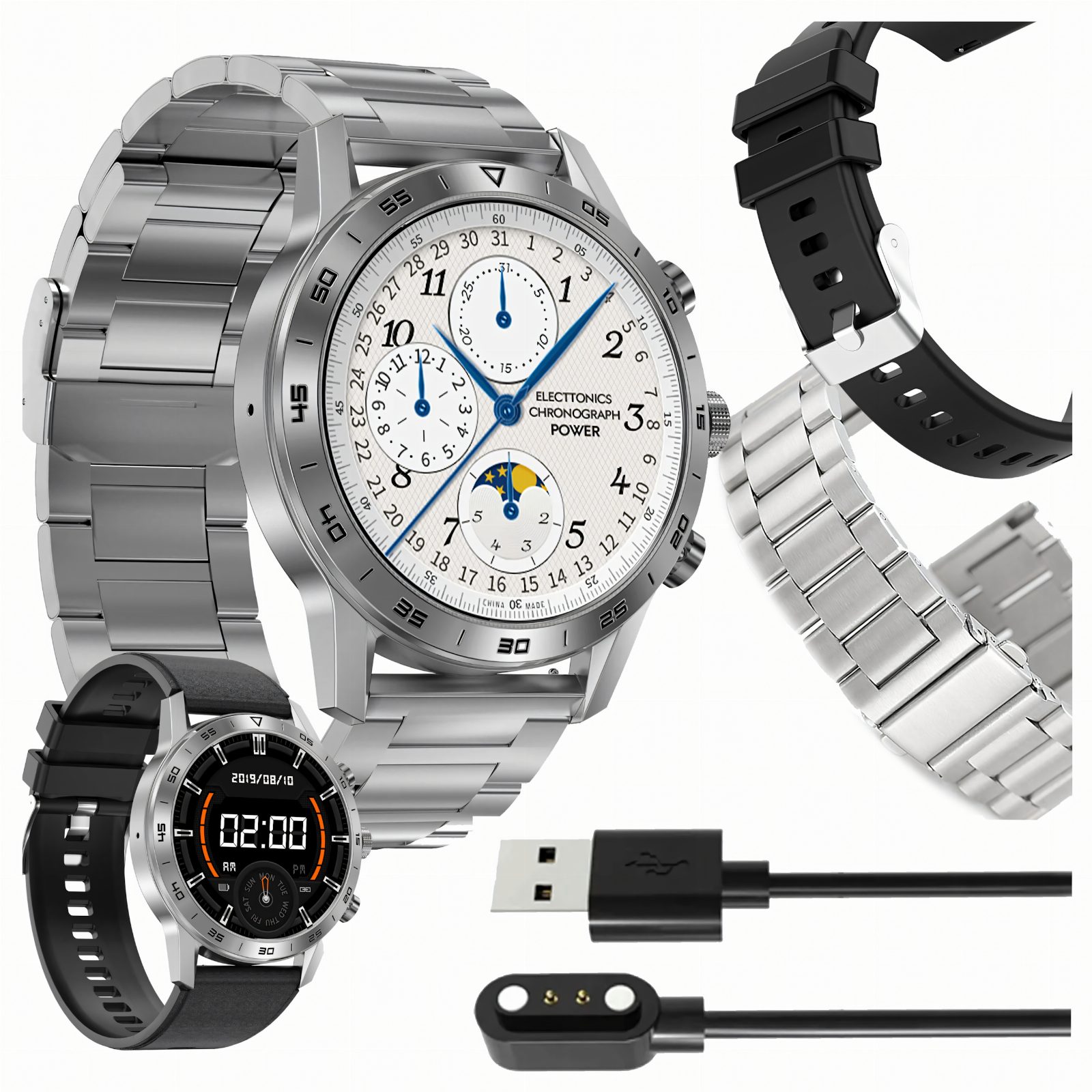 SmartWatch Zegarek Polskie Menu Rozmowy Sport Smart Watch Męski Puls PL