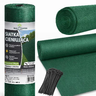 Siatka Cieniująca 1,5x50m 180G Maskująca Osłona Ogrodzenie Płot 100 Opasek