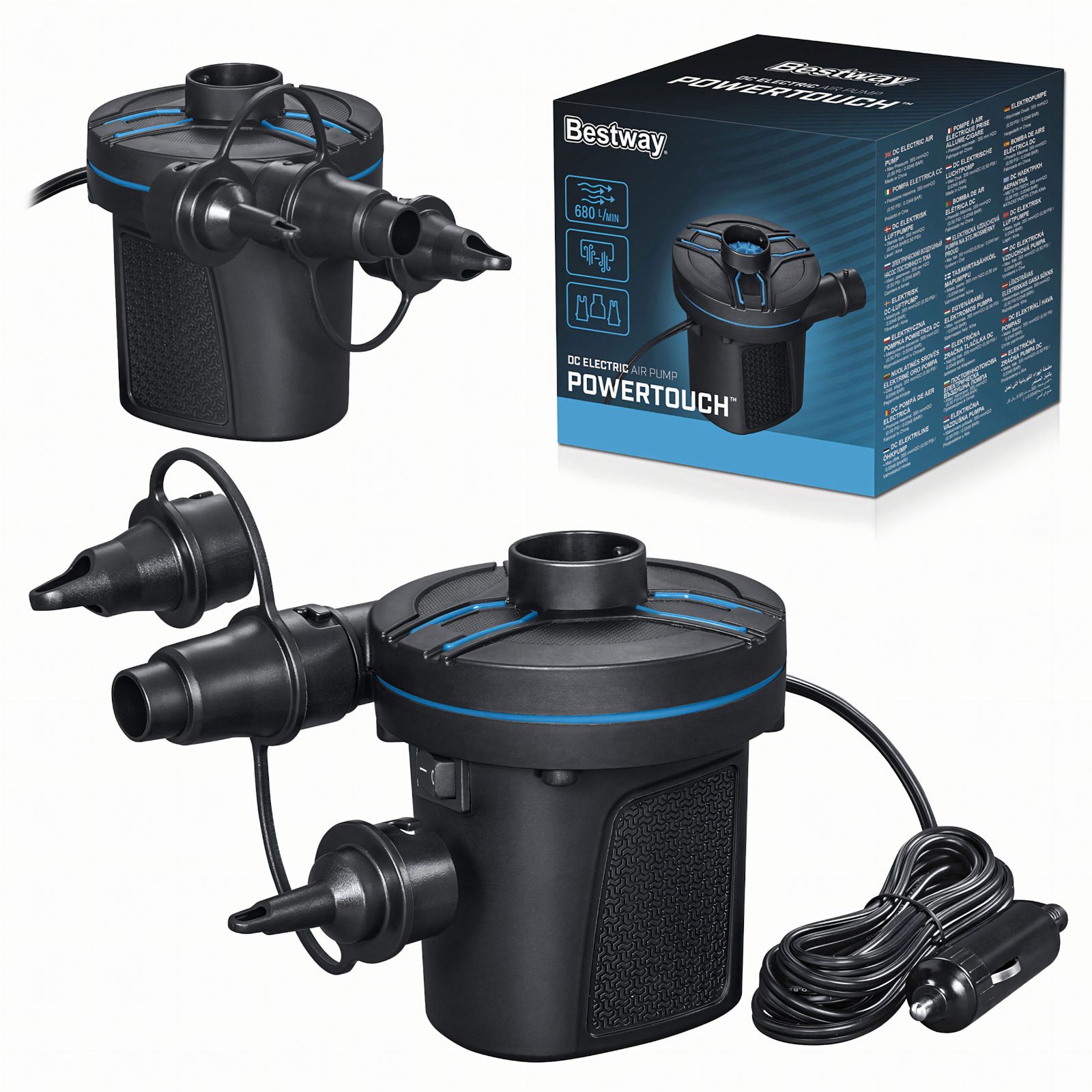 Bestway 62257 Pompka do Pompowania Materacy Basenów Elektryczna DC 12V 680L
