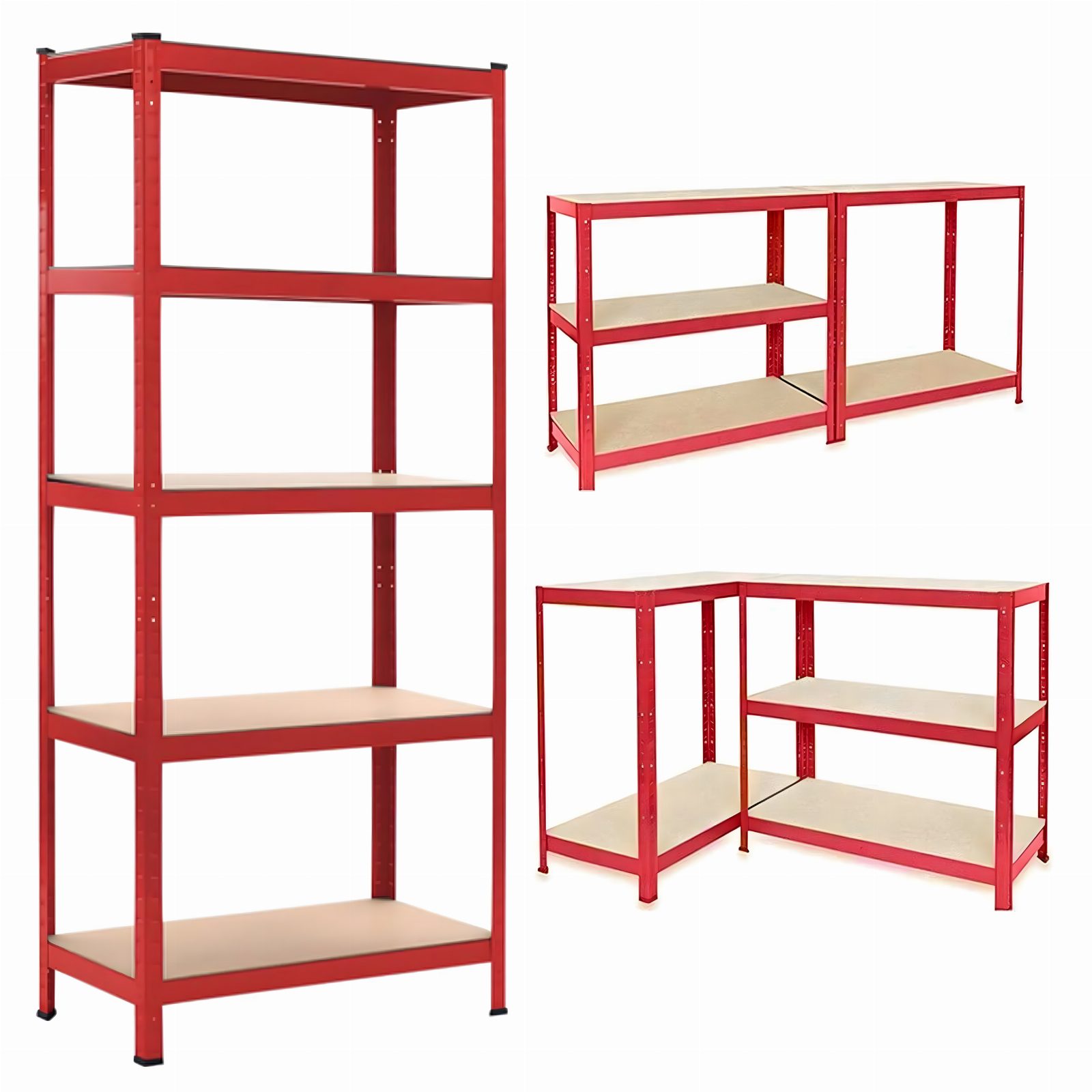 Regał Magazynowy Czerwony 180x90x40 Garażowy Garaż Piwnica Magazyn 875 kg