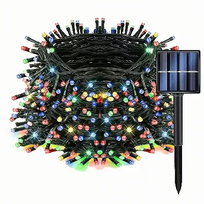 Lampki Solarne Choinkowe Świąteczne Ogrodowe Zewnętrzne 100 Led 10 m RGB