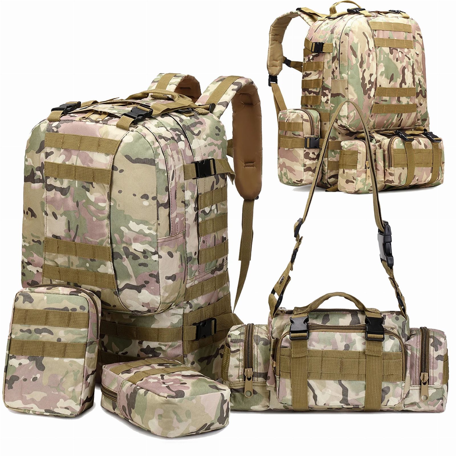 PLECAK SZKOLNY TAKTYCZNY 4W1 WOJSKOWY TURYSTYCZNY PODRÓŻNY SURVIVAL 50L 