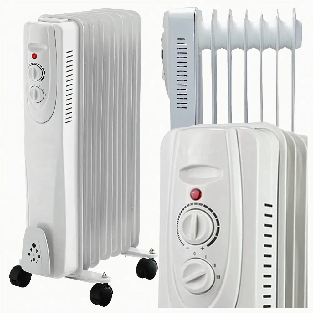Grzejnik Olejowy Elektryczny Termostat Energooszczędny 1500W 7 Żebrowy Duży