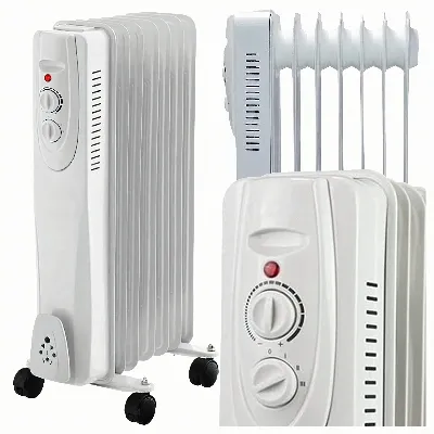 Grzejnik Olejowy Elektryczny Termostat Energooszczędny 1500W 7 Żebrowy Duży