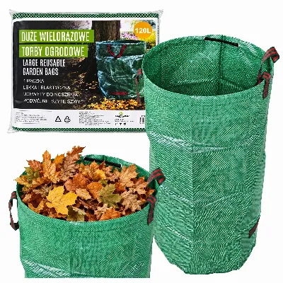 Worek Ogrodowy Torba Ogrodowa Pojemnik na Liście Trawę Duży mocny 120L