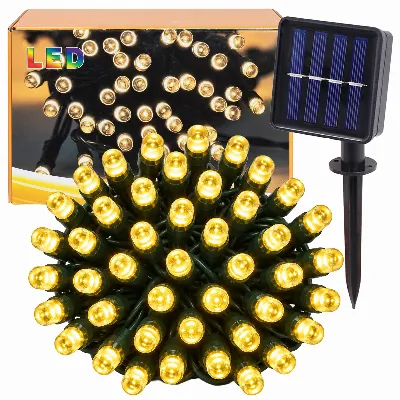 Girlanda Lampki Choinkowe Świąteczne Solarne 50 Led Zewnętrzne 7,5m Białe 