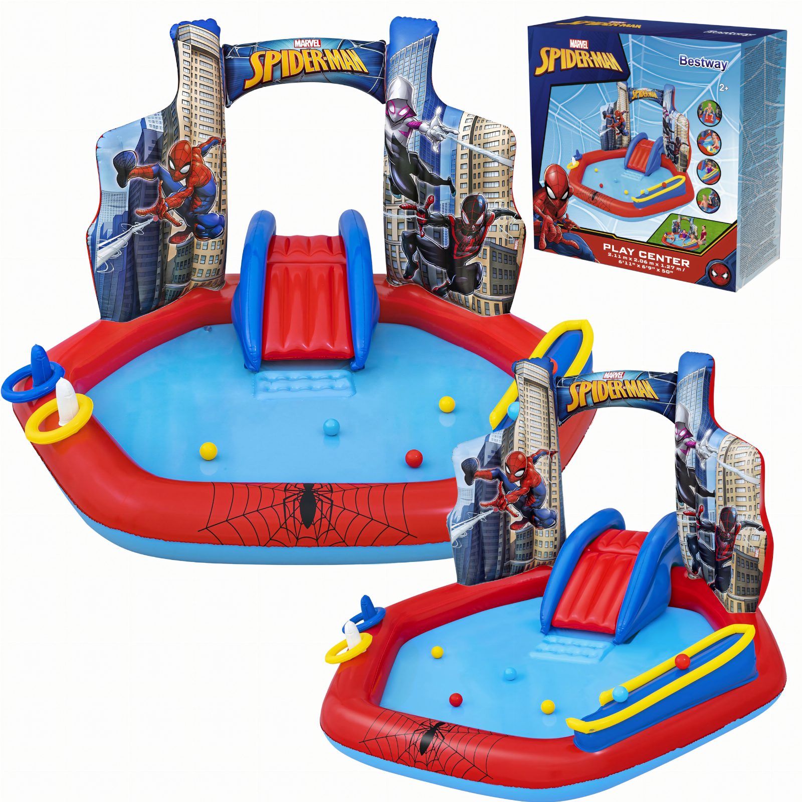 Bestway 98793 Plac Zabaw Dmuchany Spider-Man 211 x 206 x 127 cm 