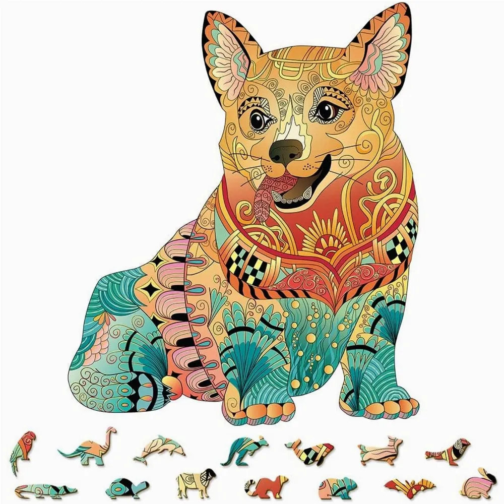 Puzzle Drewniane Edukacyjne Układanka 3D Kreatywne Kszałty Klocki Mozaika