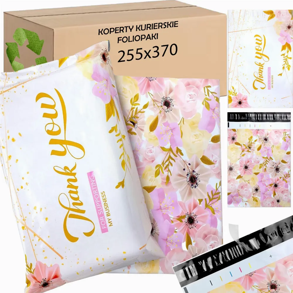 FOLIOPAKI KURIERSKIE MOCNE 255x370 THANK YOU 50szt