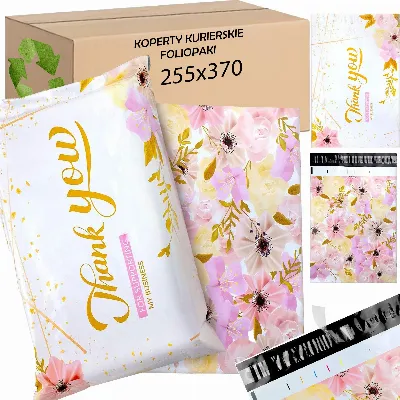 FOLIOPAKI KURIERSKIE MOCNE 255x370 THANK YOU 50szt