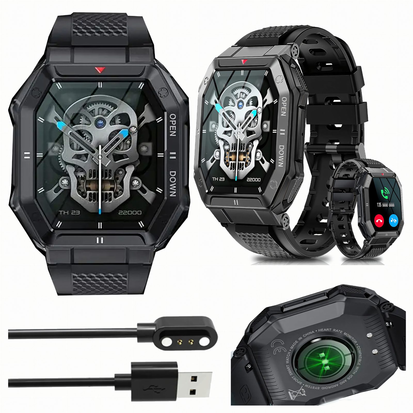 Smartwatch Wodoodporny Zegarek Wielofunkcyjny Puls Budzik Polskie Menu