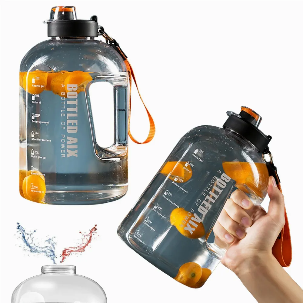 DUŻY BIDON NA WODE 2,2L BUTELKA Z UCHWYTEM I MIARKĄ MOTYWACYJNĄ MIX KOLORÓW