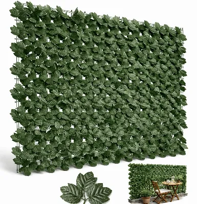 Sztuczny Żywopłot Bluszcz na Ścianę Osłona na Balkon Siatka 1,5 x 3 m