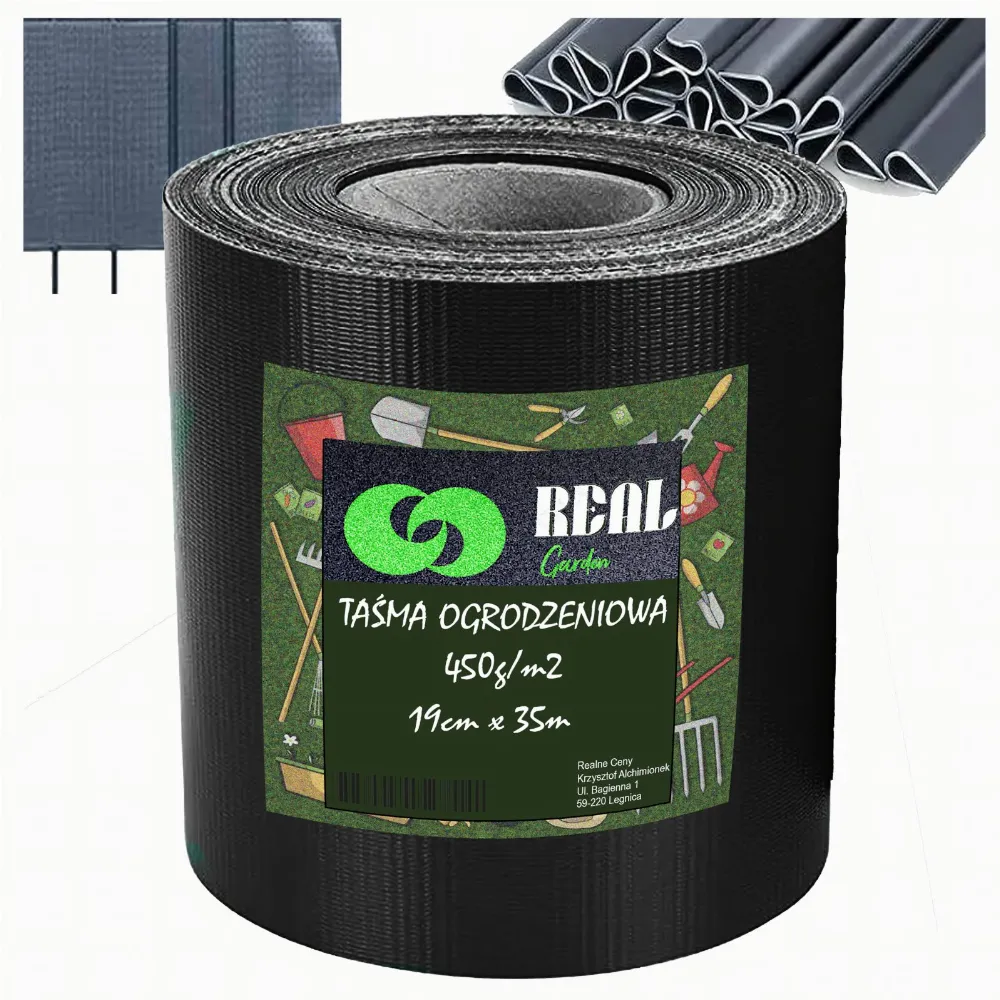 Taśma Ogrodzeniowa Czarna 19cmx35m Osłona Panelowa na Ogrodzenie Płot UV