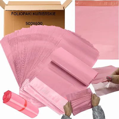 FOLIOPAKI KURIERSKIE RÓŻOWE XL 500x600 50 szt