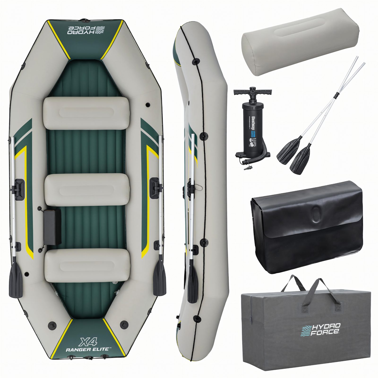 Bestway 65157 Ponton Ranger Elite X4 3.20x1.48 m + Akcesoria Wiosła Pompka 