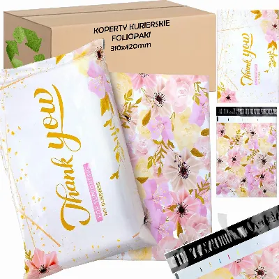 FOLIOPAKI KURIERSKIE MOCNE KOPERTY FOLIOWE 310X420 THANK YOU 50szt