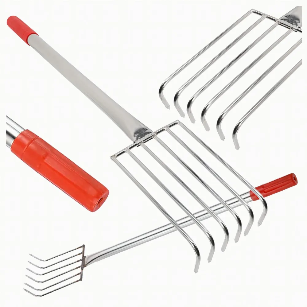 Grabki Ogrodowe Ogrodnicze Metalowe Pazurki do Grabienia Spulchniania 6 Zębne 106 cm