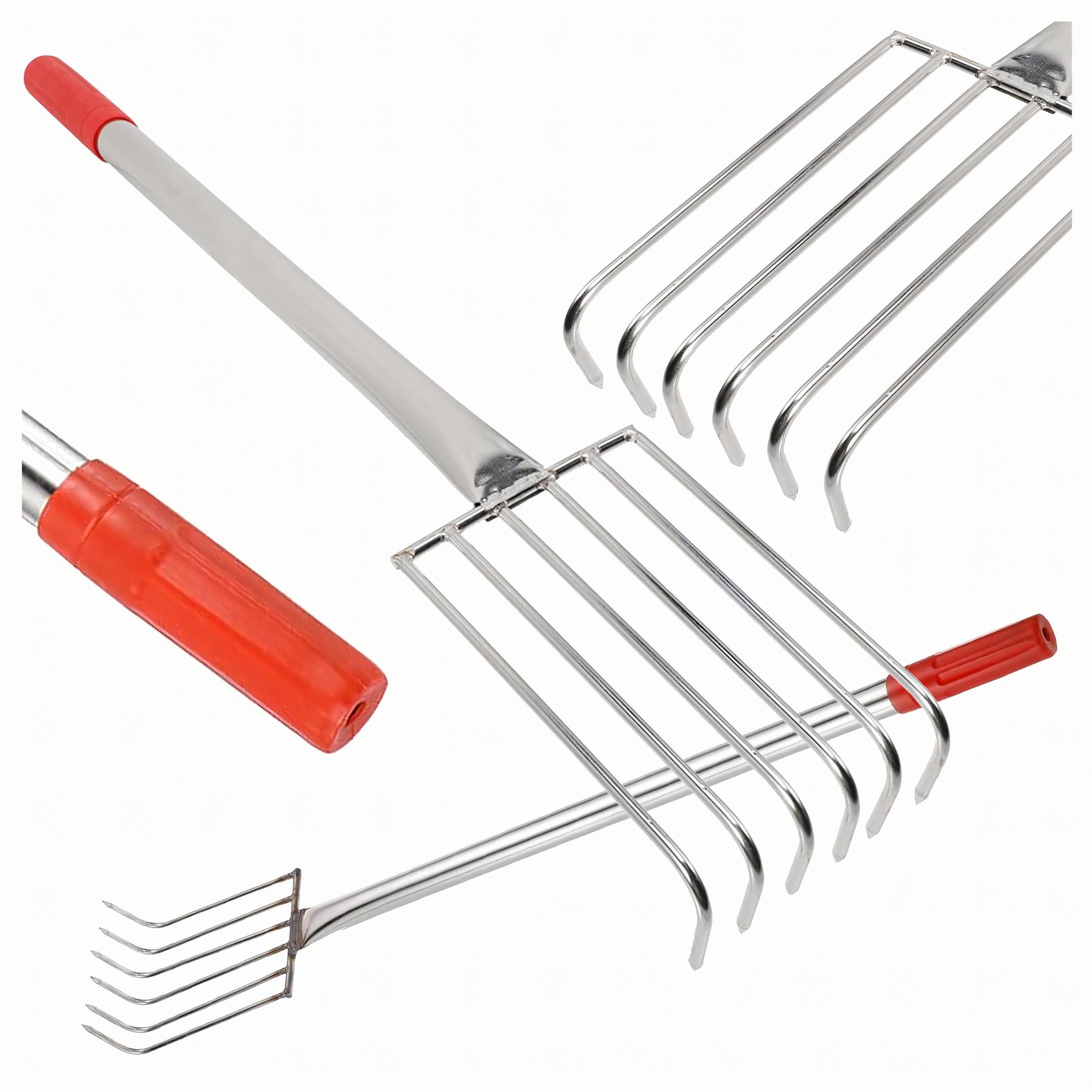 Grabki Ogrodowe Ogrodnicze Metalowe Pazurki do Grabienia Spulchniania 6 Zębne 106 cm