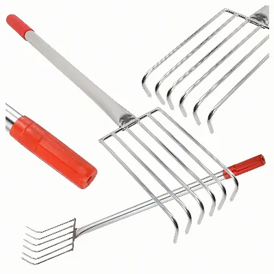 Grabki Ogrodowe Ogrodnicze Metalowe Pazurki do Grabienia Spulchniania 6 Zębne 56 cm