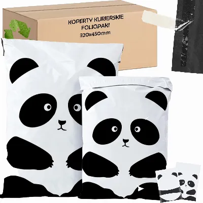 FOLIOPAKI KURIERSKIE MOCNE KOPERTY FOLIOWE 320X450 PANDA 50szt