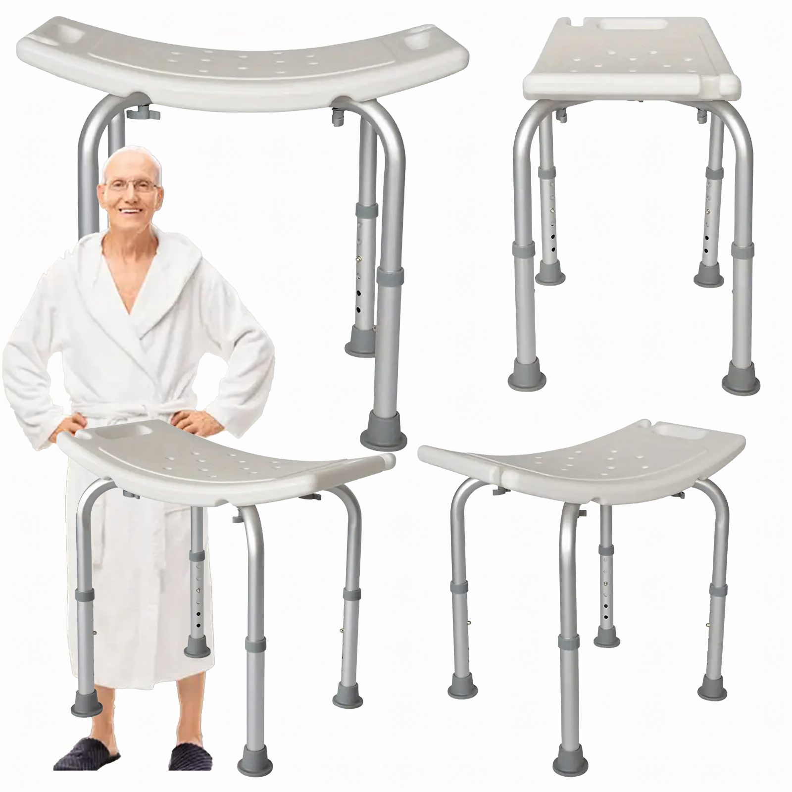 Stołek Kąpielowy Prysznicowy Krzeszło do Wanny 120kg Solidny Pod Prysznic 