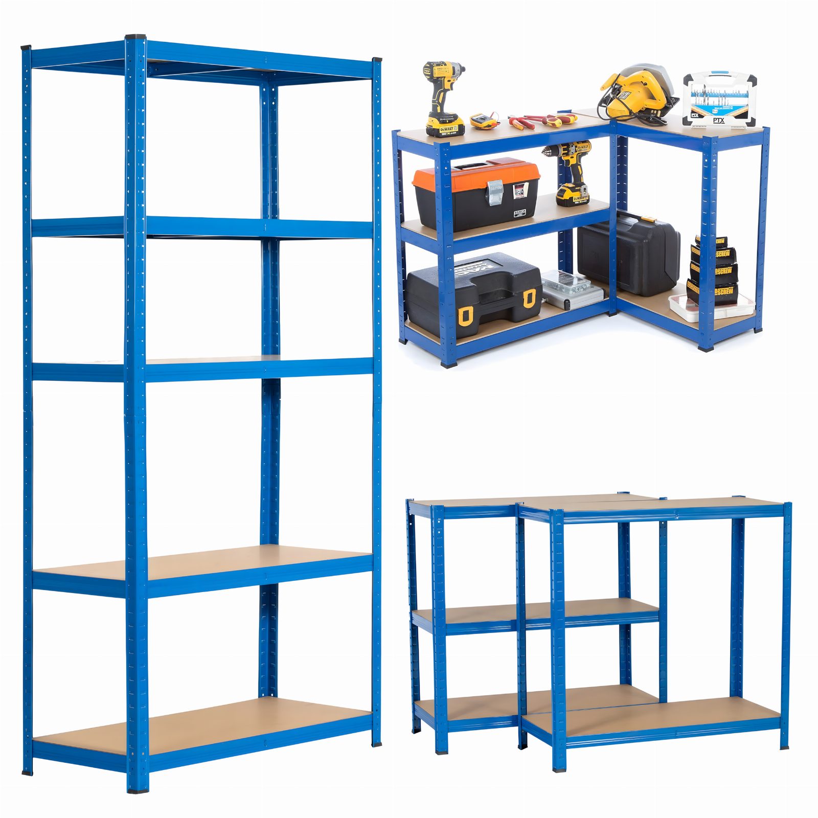 REGAŁ MAGAZYNOWY NIEBIESKI 180x90x40 GARAŻOWY GARAŻ PIWNICA MAGAZYN 875 kg