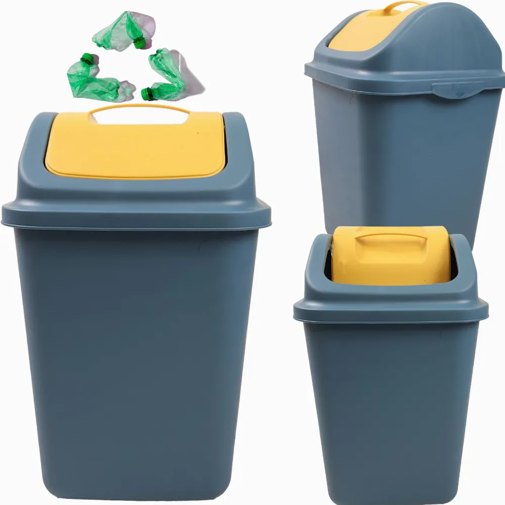 KOSZ POJEMNIK NA ŚMIECI ODPADY DO SEGREGACJI ODPADÓW PLASTIKOWY UCHYLNY 
