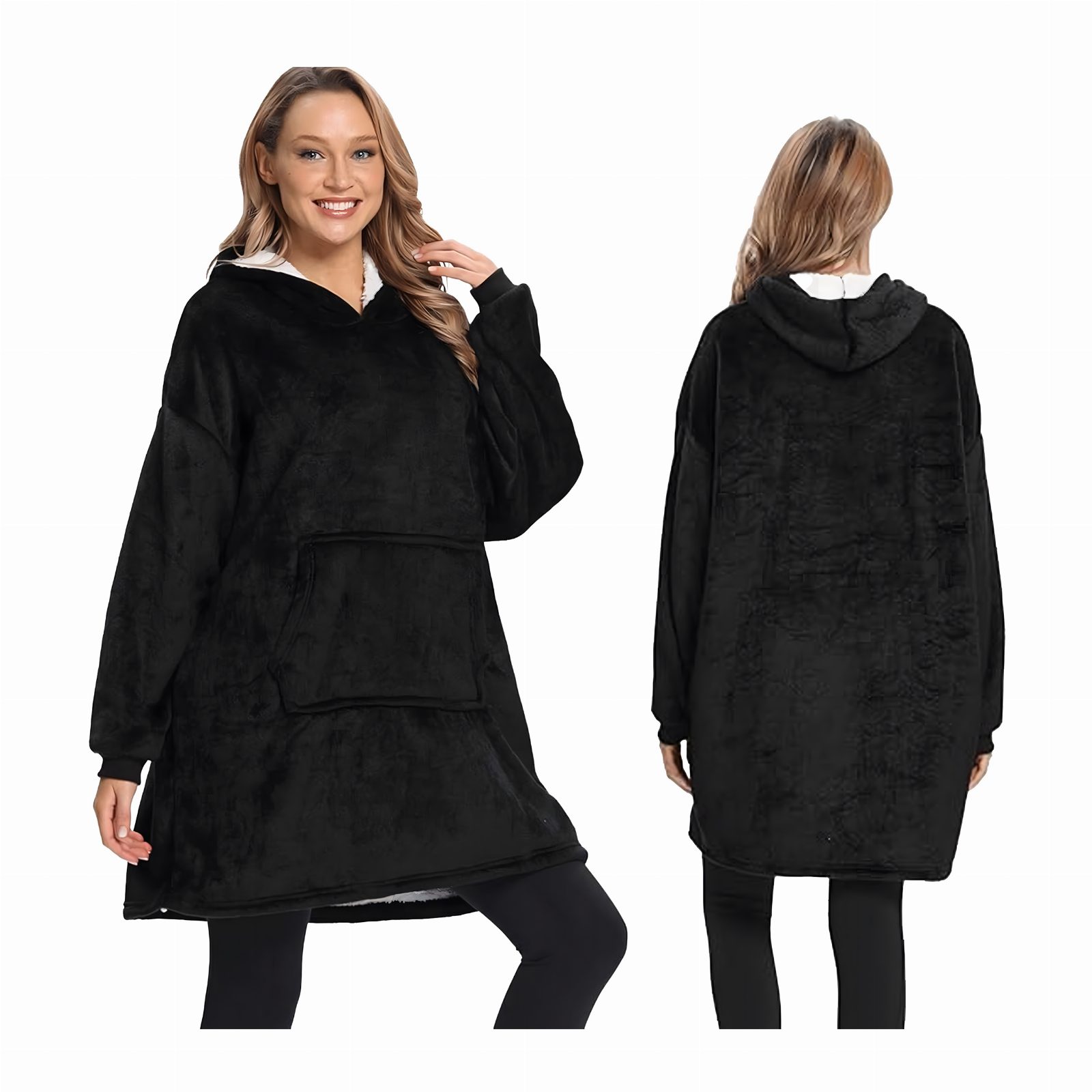 DUŻA BLUZA KOC KOCOBLUZA OVERSIZE GRUBA Z KAPTUREM SZLAFROK DAMSKA MĘSKA