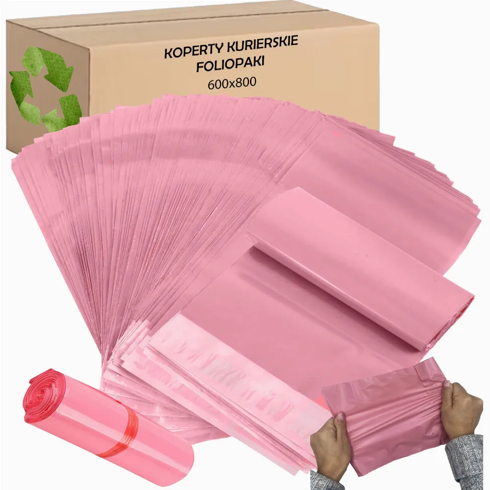 FOLIOPAKI KURIERSKIE RÓŻOWE 600X800 50 szt