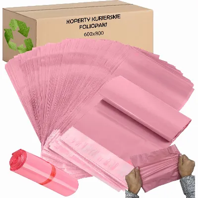 FOLIOPAKI KURIERSKIE RÓŻOWE 600X800 50 szt