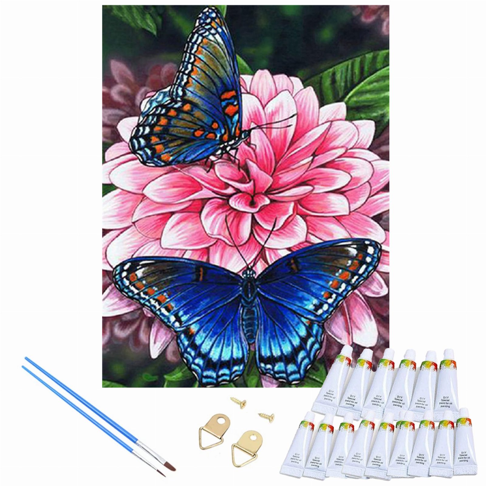 MALOWANIE PO NUMERACH OBRAZ Z RAMĄ  DIY ZESTAW PĘDZLE FARBY PŁÓTNO 30x40