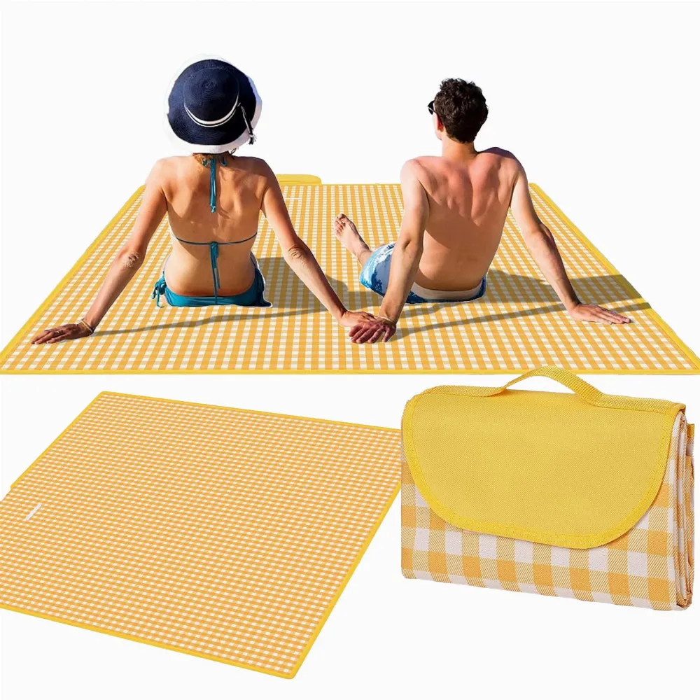  KOC PIKNIKOWY PLAŻOWY MATA KOC WODOODPORNY 200X200CM Z PRZENOŚNYM ETUI