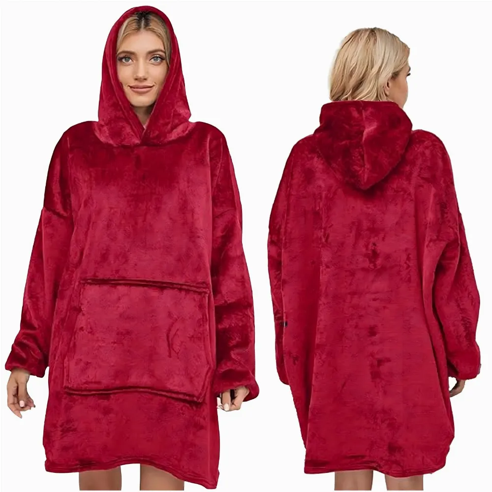 DUŻA BLUZA KOC KOCOBLUZA OVERSIZE GRUBA Z KAPTUREM SZLAFROK DAMSKA MĘSKA