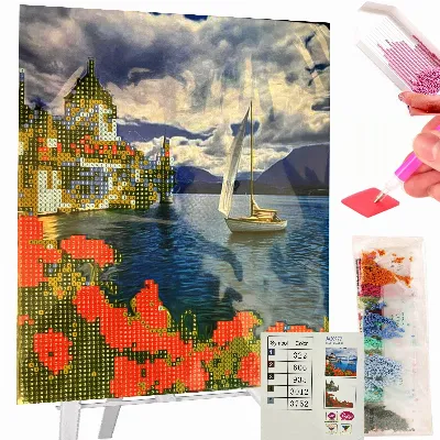 DIAMOND PAINTING HAFT DIAMENTOWY MOZAIKA ZESTAW SZTALUGA 21x25cm DLA DZIECI