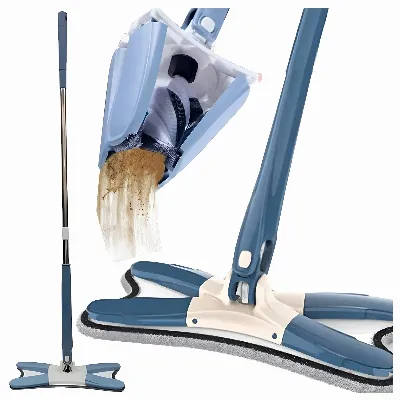 Mop Wyciskany Płaski Składany Obrotowy z Wyciskaczem Twist Motylek + Wkład