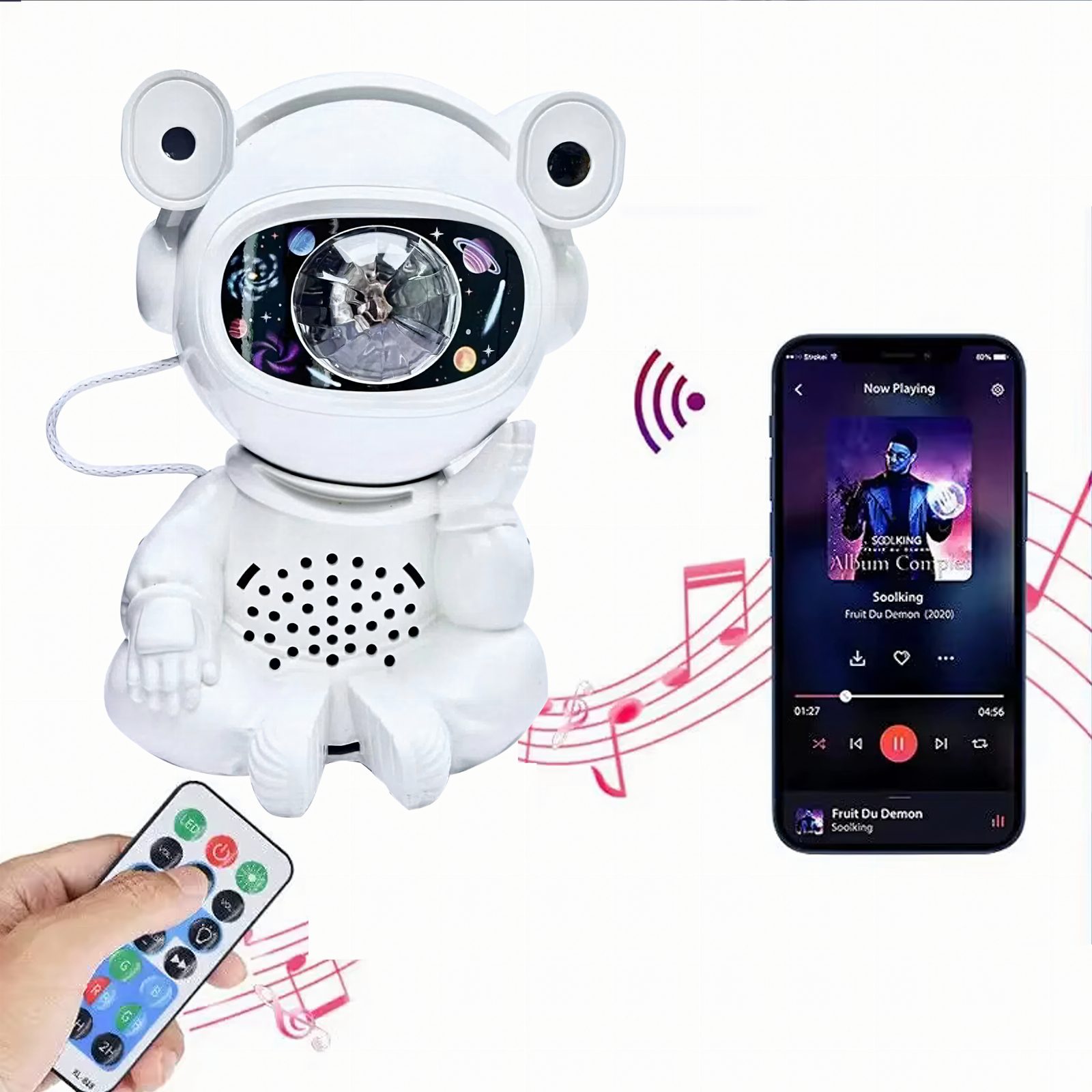 Projektor Gwiazd Astonauta Lampka Nocna Rzutnik dla Dzieci Kosmos Pilot USB
