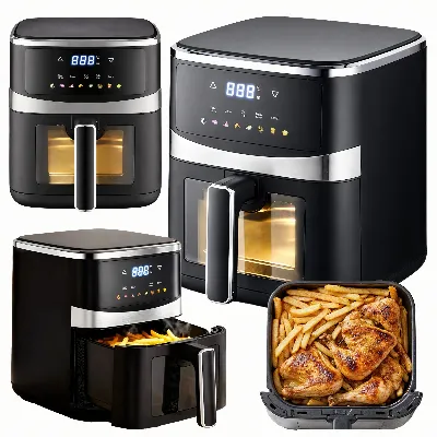 Frytkownica Beztłuszczowa Air Fryer 5L Frytownica 1500W 8 Programów Mocna