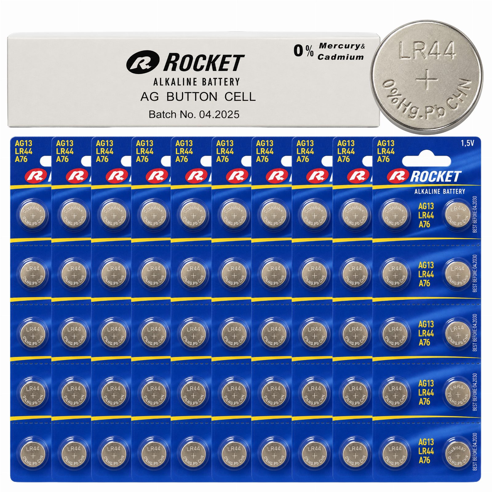 Baterie 20x10 Szt Alkaliczne Rocket AG13 1,5V LR44 Bateria Guzikowa Zestaw 