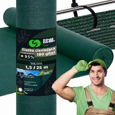 Siatka Cieniująca 1,5x25m Maskująca 95% Osłana na Ogrodzenie Płot 180g + UV