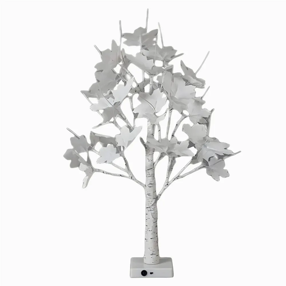 Drzewko Świecące Ozdobne Świąteczne Led Lampki Choinkowe Biała Brzoza 60 cm