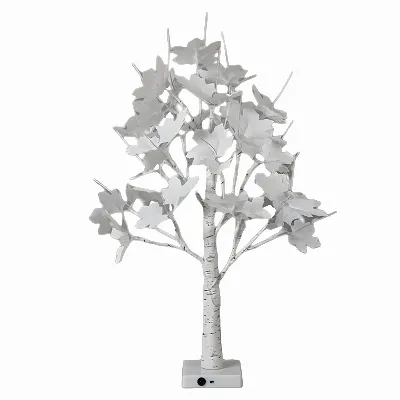 Drzewko Świecące Ozdobne Świąteczne Led Lampki Choinkowe Biała Brzoza 60 cm