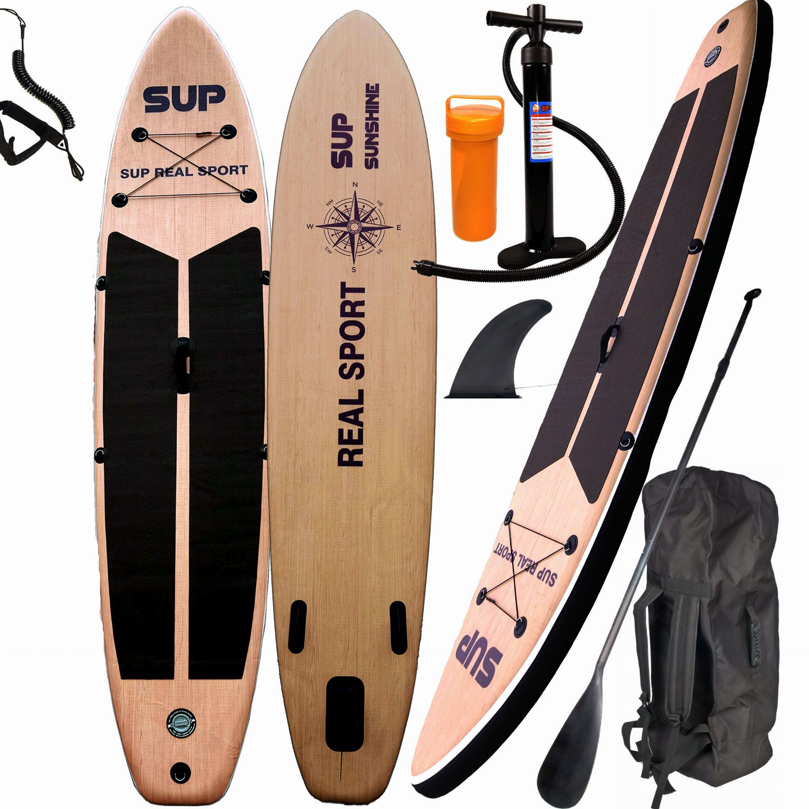 DESKA SUP 350 CM DO PŁYWANIA PADDLE BOARD WYTRZYMAŁA POMPOWANA ZESTAW + WIOSŁO
