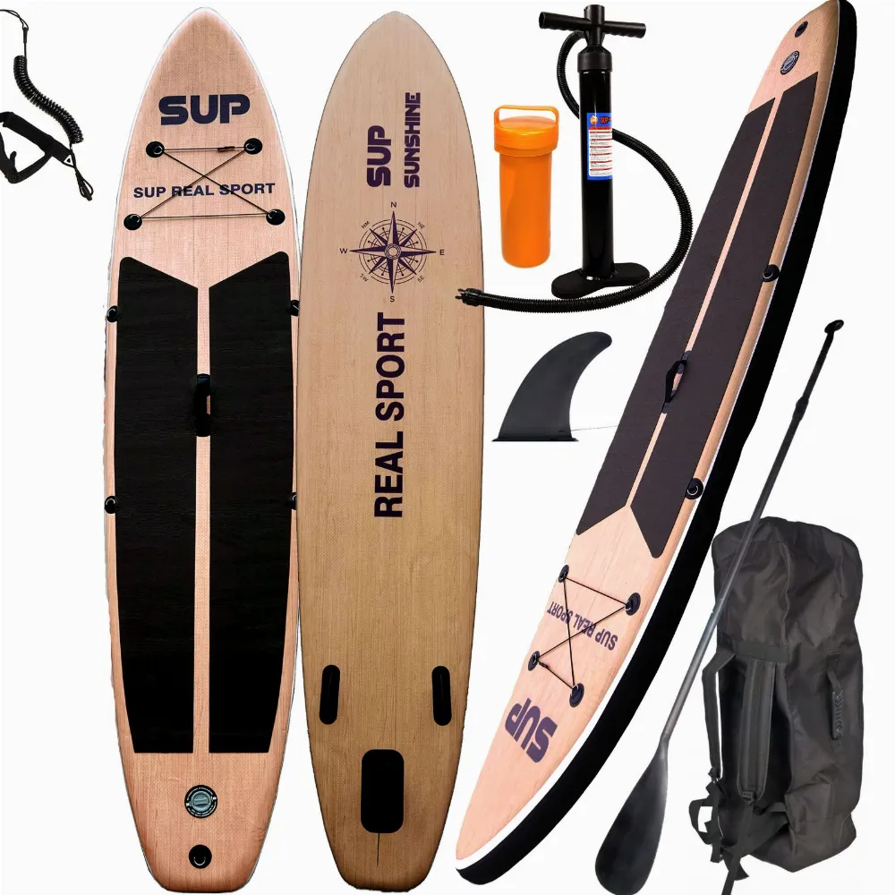 DESKA SUP 350 CM DO PŁYWANIA PADDLE BOARD WYTRZYMAŁA POMPOWANA ZESTAW + WIOSŁO