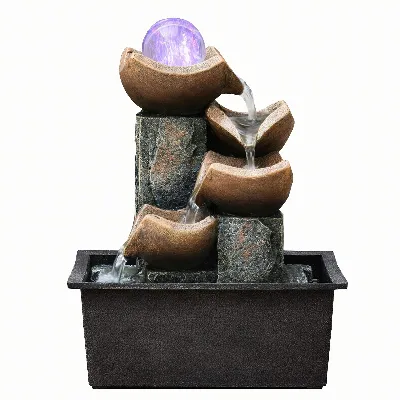 Fontanna Stołowa Ozdobna Ogrodowa na Stół Dekoracyjna Led 24x24x21 cm