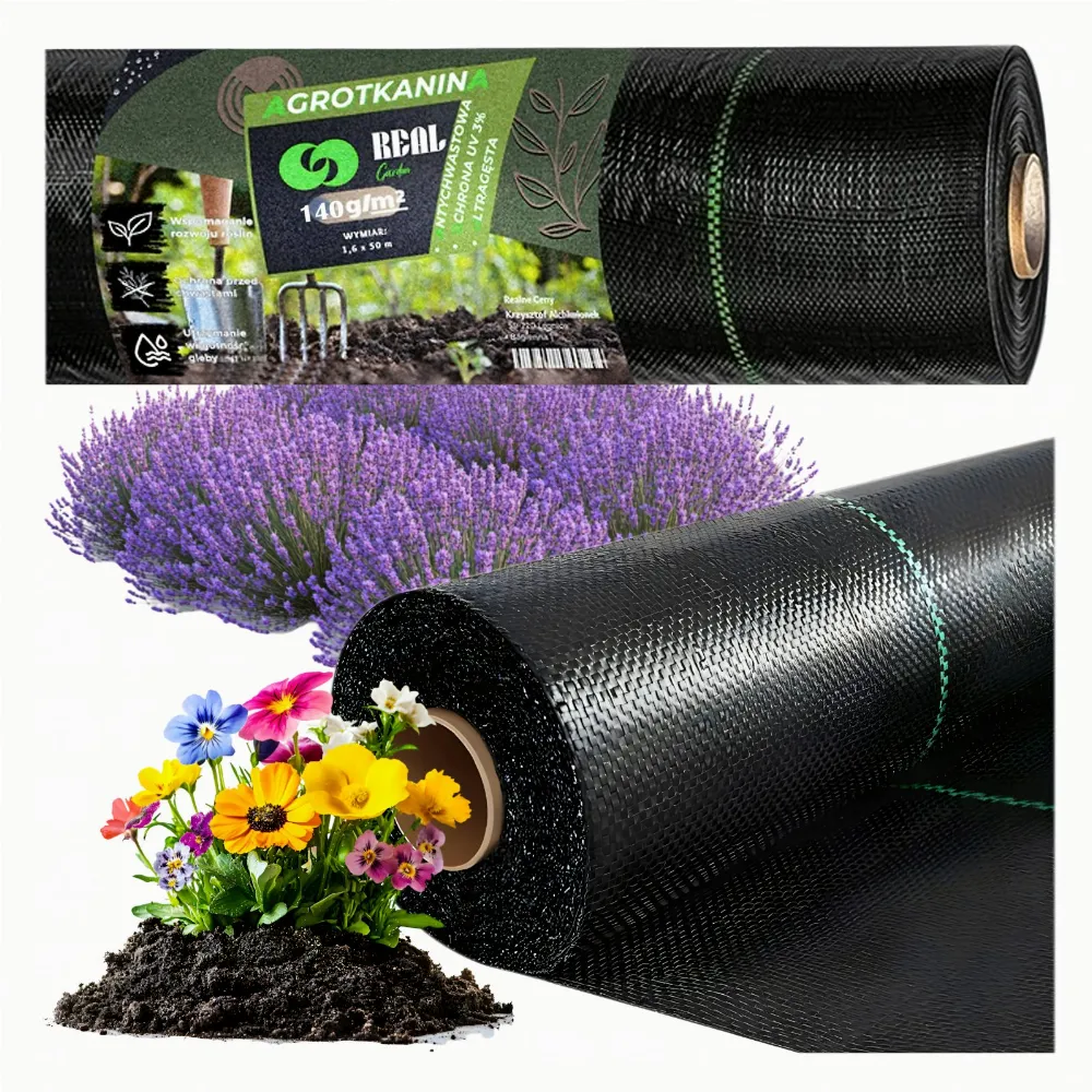 Agrowłóknina 140g 1,6x50m Czarna UV Agrotkanina Mata Antychwastowa Ochronna