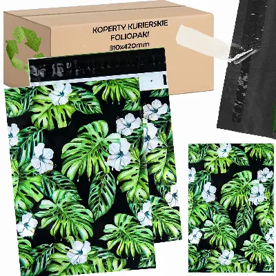 FOLIOPAKI KURIERSKIE MOCNE KOPERTY FOLIOWE 310X420 DŻUNGLA 50szt