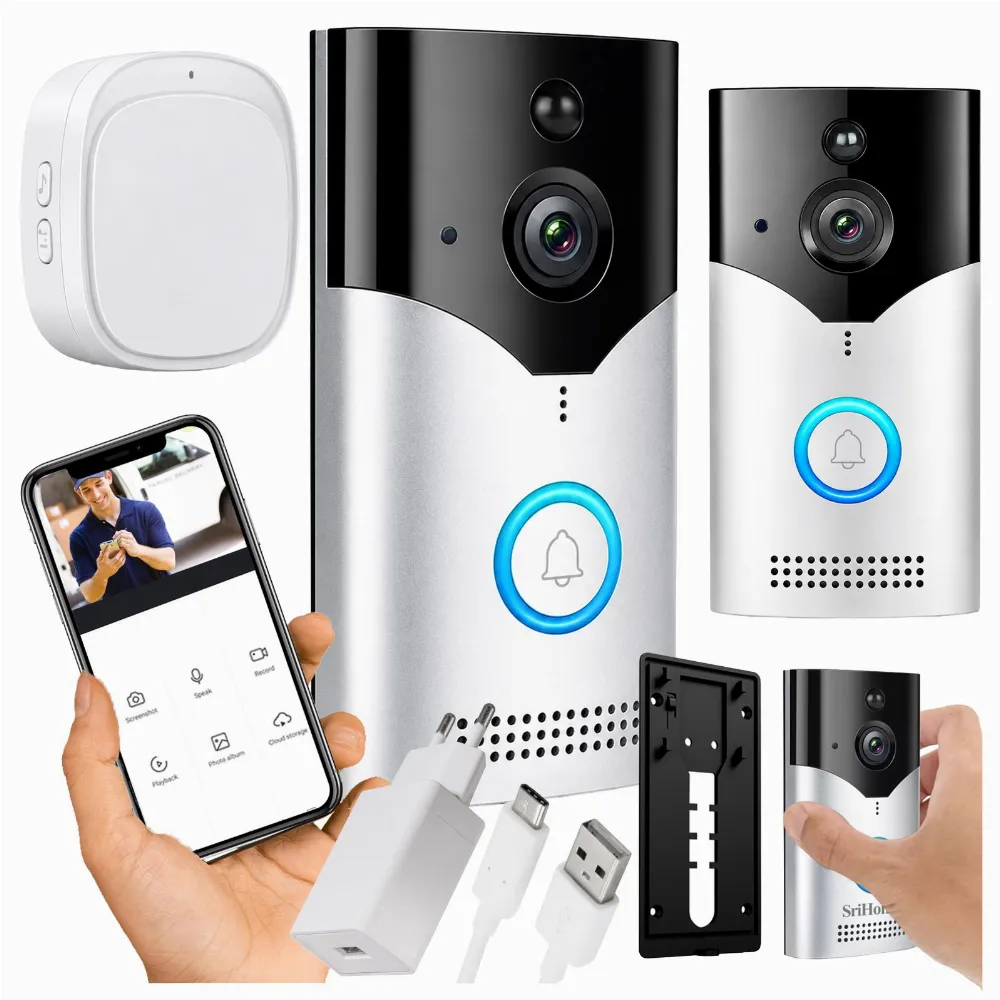 Inteligentny Wideodomofon Dzwonek Bezprzewodowy z Kamerą Smart WiFi Pir 