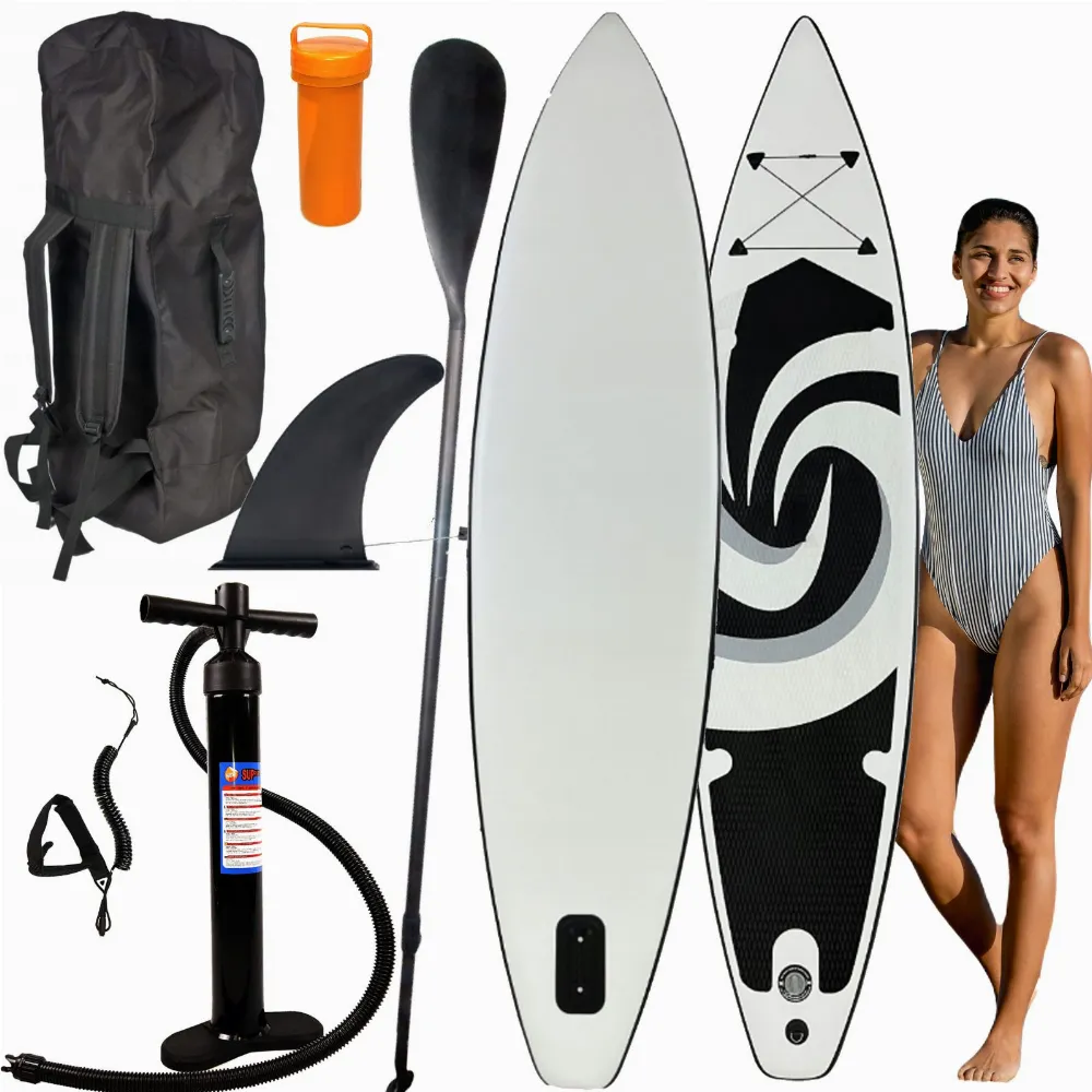 DESKA SUP 350 CM PADDLE BOARD WYTRZYMAŁA DO PŁYWANIA POMPOWANA ZESTAW + WIOSŁO